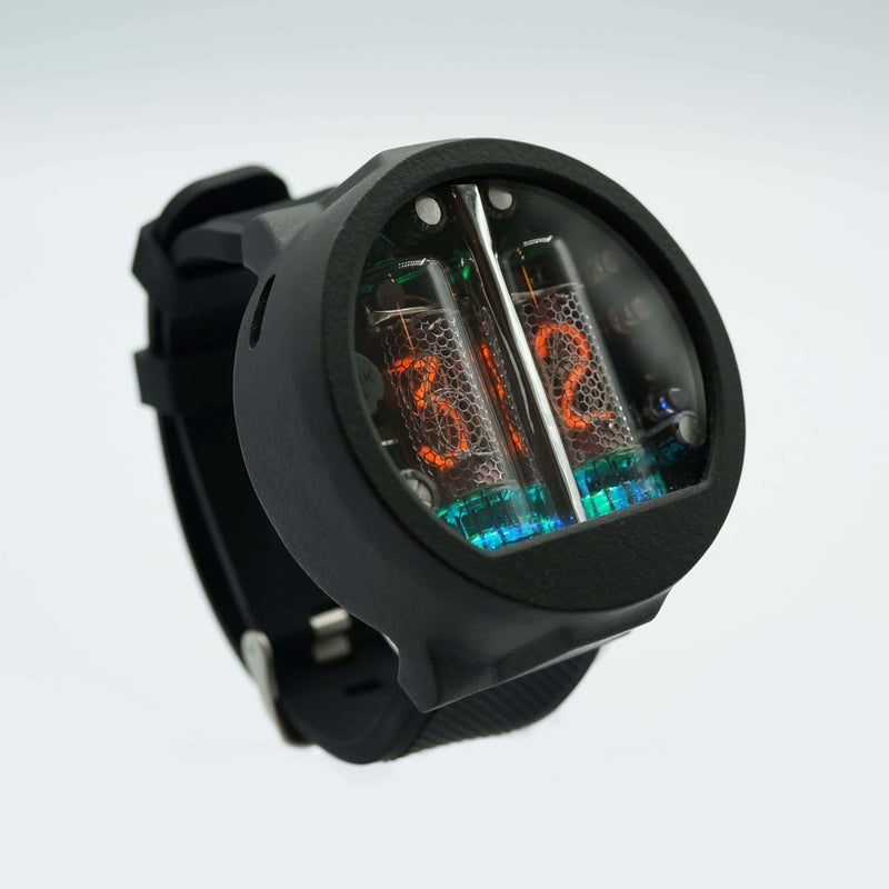 限定 ニキシー管 腕時計 Nixie Tube Watch 24Ｈ表示 人気 黒